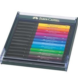 12-Pieces Pitt Artist Pen Set, Brush Tip, Bright Colours